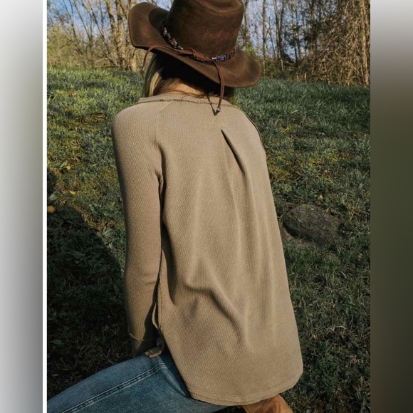 We the Free Snowy Thermal Shirt in Sunstone - Picture 2 of 13